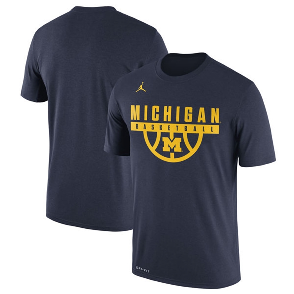 Michigan Wolverines Men's NCAA Navy Legend Performance College Basketball T-Shirt CLO6549RJ